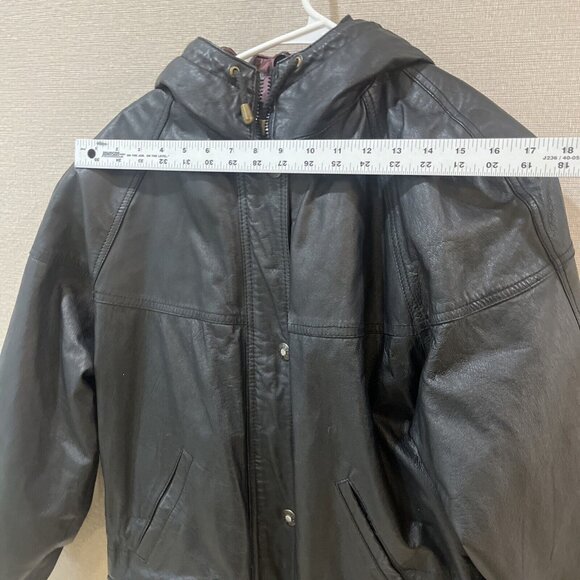 Authentic Winlit Vintage Small Black Leather Jacket/Coat Leather - Picture 6 of 16